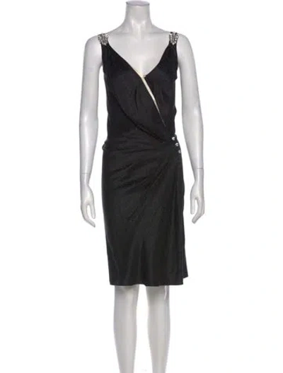 Pre-owned Temperley London Silk Midi Length Dress In Black