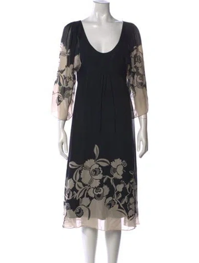 Pre-owned Temperley London Silk Midi Length Dress In Black
