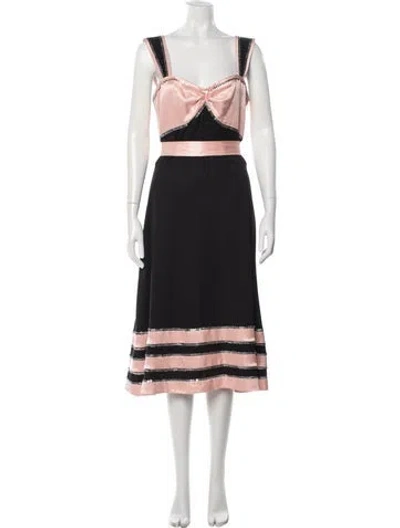 Pre-owned Temperley London Silk Midi Length Dress In Black