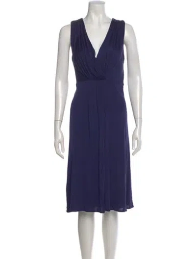 Pre-owned Temperley London Silk Midi Length Dress In Blue