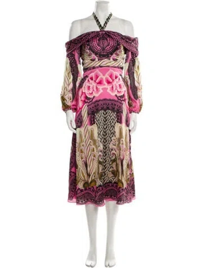 Pre-owned Temperley London Silk Midi Length Dress In Blue