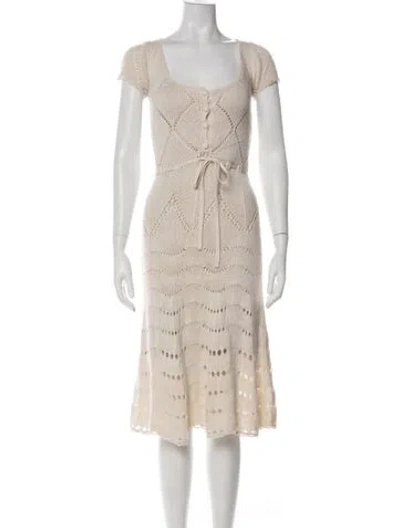 Pre-owned Temperley London Silk Midi Length Dress In Green