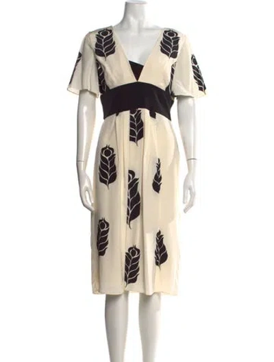 Pre-owned Temperley London Silk Midi Length Dress W/ Tags In White