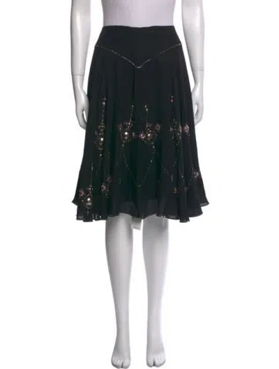 Pre-owned Temperley London Silk Midi Length Skirt In Black