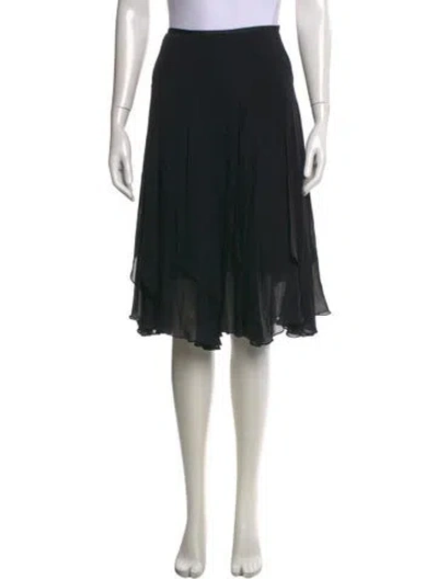 Pre-owned Temperley London Silk Midi Length Skirt In Black