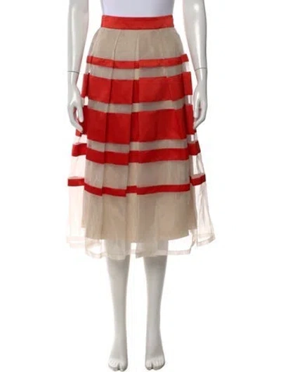 Pre-owned Temperley London Silk Midi Length Skirt In Orange