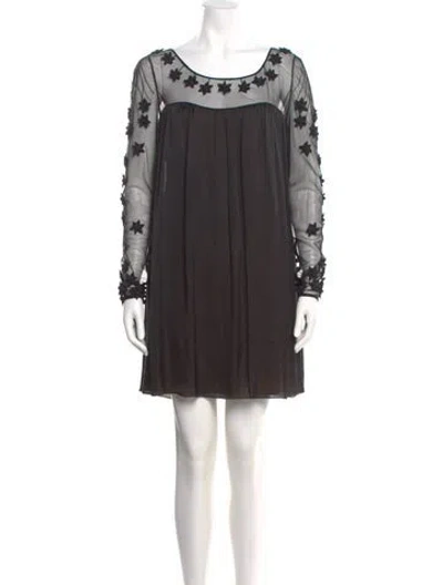 Pre-owned Temperley London Silk Mini Dress In Black