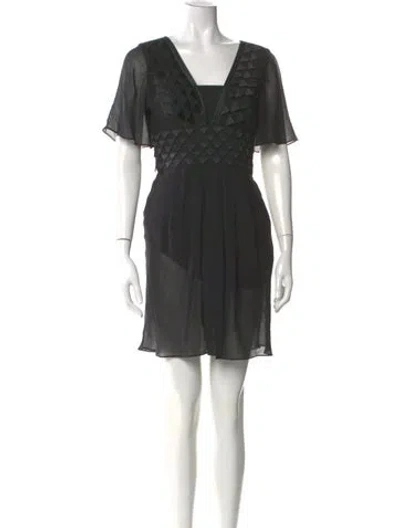 Pre-owned Temperley London Silk Mini Dress In Black