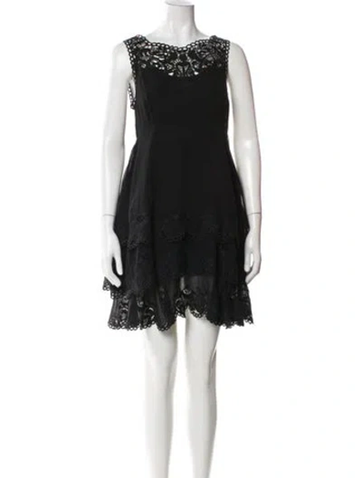 Pre-owned Temperley London Silk Mini Dress In Black
