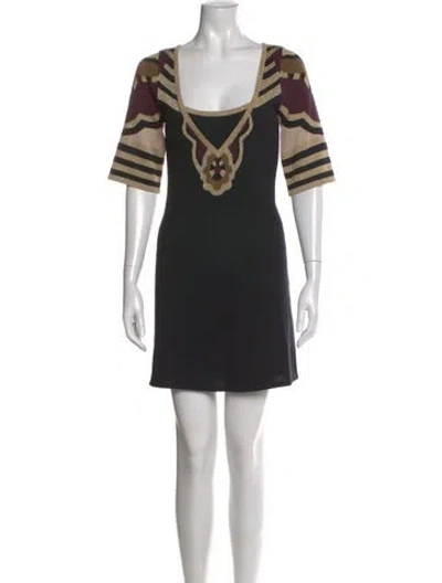 Pre-owned Temperley London Silk Mini Dress In Black