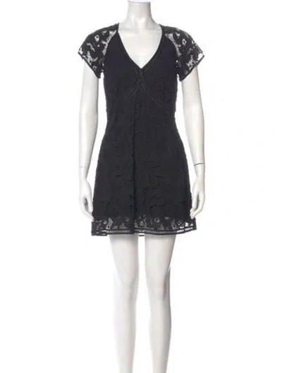 Pre-owned Temperley London Silk Mini Dress In Black