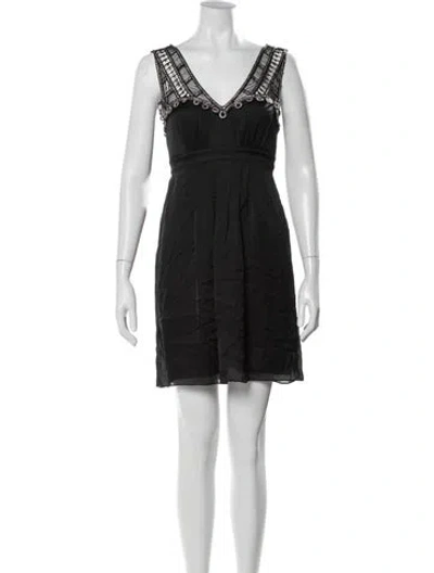Pre-owned Temperley London Silk Mini Dress In Black