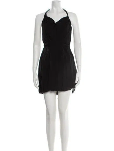 Pre-owned Temperley London Silk Mini Dress In Black