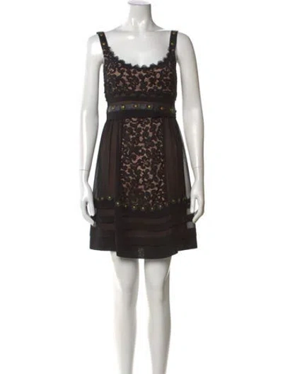 Pre-owned Temperley London Silk Mini Dress In Black