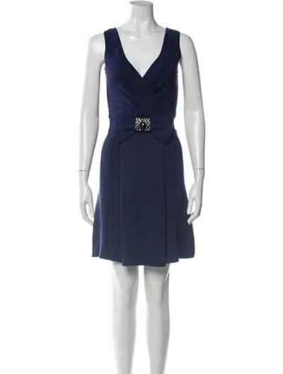 Pre-owned Temperley London Silk Mini Dress In Blue