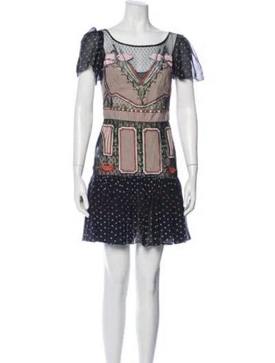 Pre-owned Temperley London Silk Mini Dress In Blue
