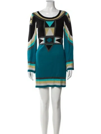 Pre-owned Temperley London Silk Mini Dress In Blue
