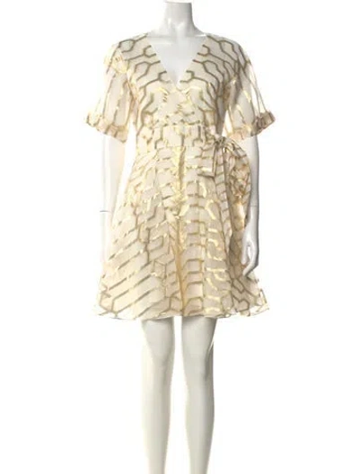 Pre-owned Temperley London Silk Mini Dress In Gold