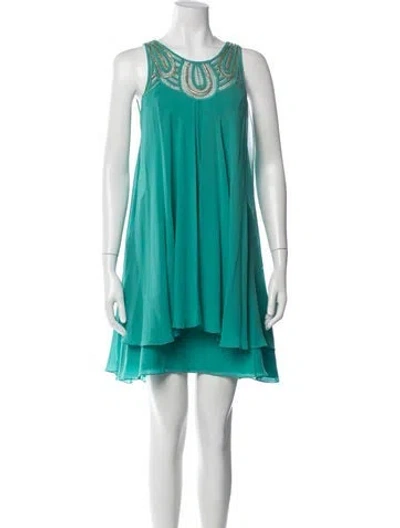 Pre-owned Temperley London Silk Mini Dress In Green