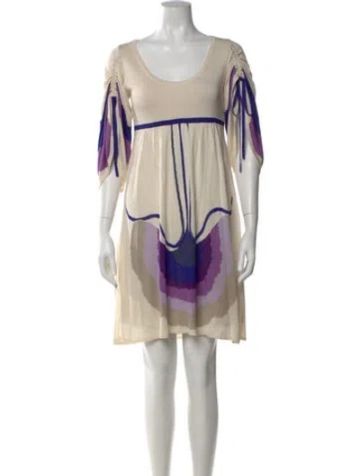 Pre-owned Temperley London Silk Mini Dress In Neutral