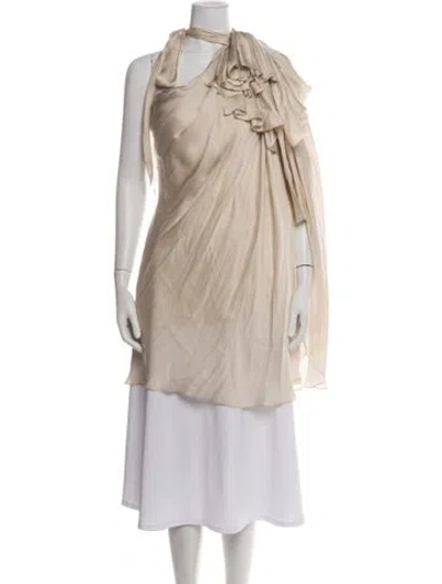 Pre-owned Temperley London Silk Mini Dress In Neutral