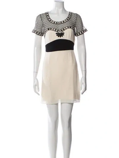 Pre-owned Temperley London Silk Mini Dress In Neutrals