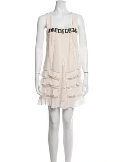 Pre-owned Temperley London Silk Mini Dress In Neutrals