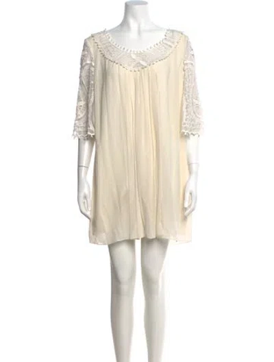 Pre-owned Temperley London Silk Mini Dress In Neutrals