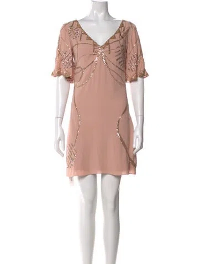 Pre-owned Temperley London Silk Mini Dress In Pink