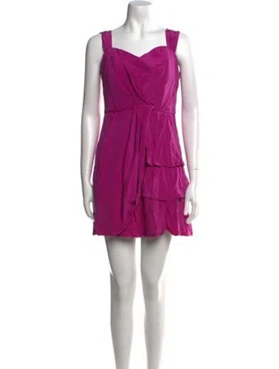 Pre-owned Temperley London Silk Mini Dress In Purple