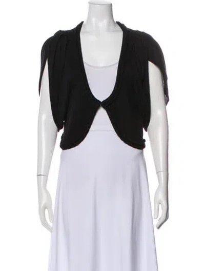 Pre-owned Temperley London Silk Open Front Crop Top In Black