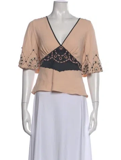 Pre-owned Temperley London Silk Patterned Blouse In Multi