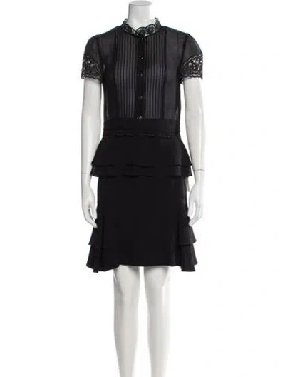 Pre-owned Temperley London Silk Pleated Accents Skirt Set In Black