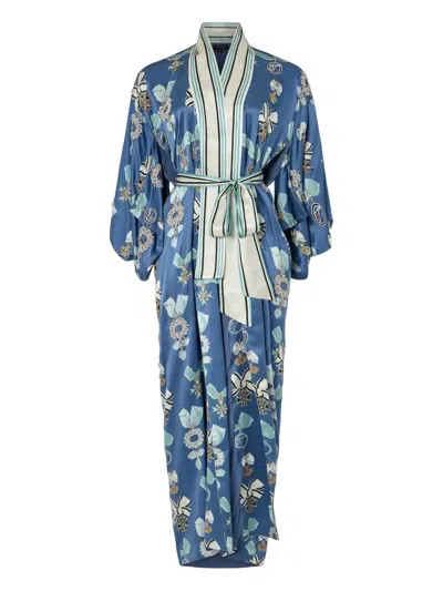 Temperley London Silk Robe In Multi