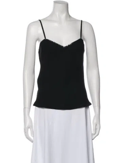 Pre-owned Temperley London Silk V-neck Top In Black