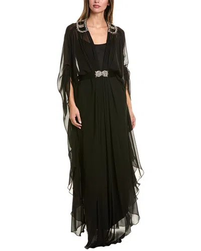 Temperley London Sofia Silk Kaftan In Black
