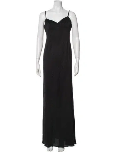 Pre-owned Temperley London Square Neckline Long Dress In Black