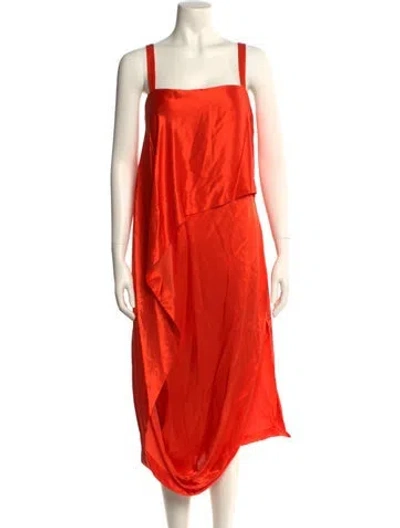 Pre-owned Temperley London Square Neckline Long Dress In Orange