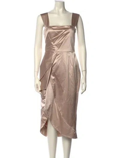 Pre-owned Temperley London Square Neckline Midi Length Dress W/ Tags In Neutral