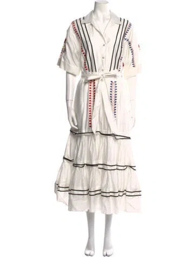 Pre-owned Temperley London Striped Long Dress In Multi