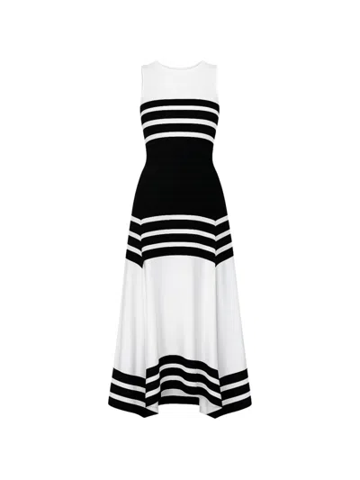 Temperley London Striped-knit Midi Dress In White