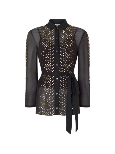 Temperley London Stud-embellished Oberon Shirt In Black