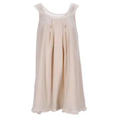 Temperley London Swiss Dot Lace Straps Mini Dress In Ivory Silk In White
