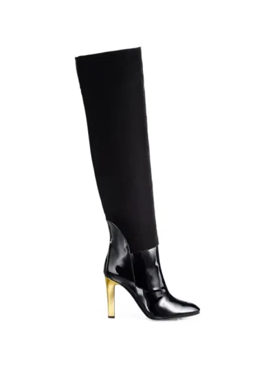 Temperley London Tempest Leather Over-the-knee Boots In Black