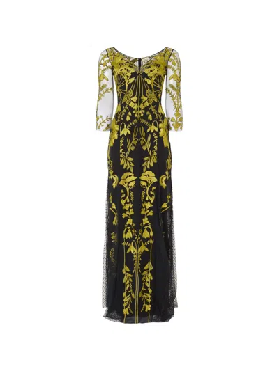 Temperley London Thisbe V-neck Gown In Black