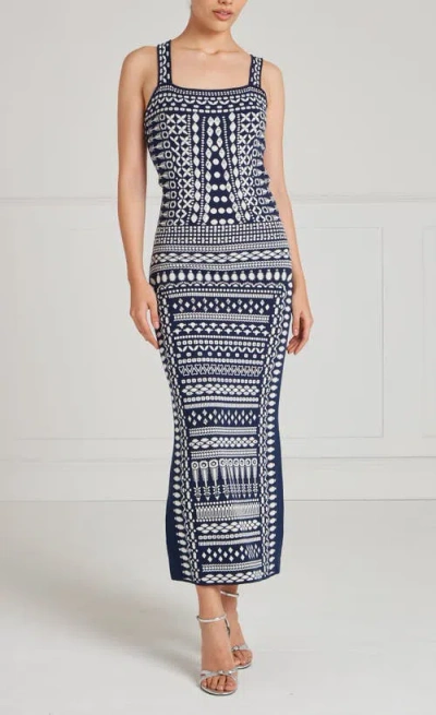 Temperley London Strappy Patterned Knitted Dress In Black