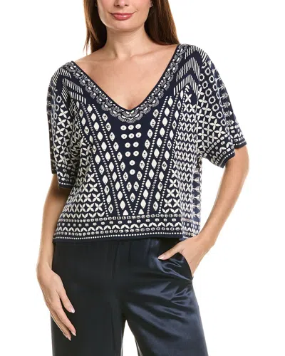 Temperley London Tlalli Knit Top In Blue