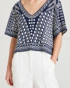 Temperley London Patterned V-neck Top In Multi