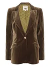 Temperley London Samtjacke Mit Einem Knopf In Brown