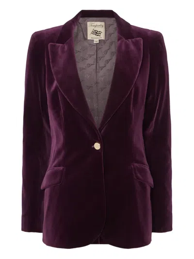Temperley London Samtjacke Mit Einem Knopf In Purple